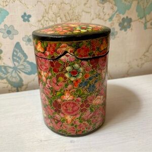 Vintage Papier-Mache Trinket Box From India